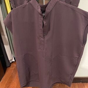 Figs Espresso Brown Rafaela Scrub Top S